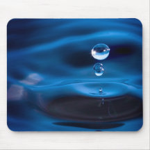 Blue Water Drops Mouse Pads