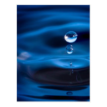 Blue Water Drops Post Card