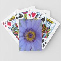 Blue Water Lily Flower Custom Playing Cards