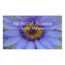 Blue Water Lily Flower Customizable Template Business Cards