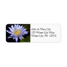 Blue Water Lily Return Address Label