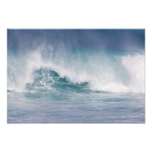 Blue wave crashing, Maui, Hawaii, USA Photograph