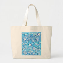 Blue Wave Snowflakes Bags