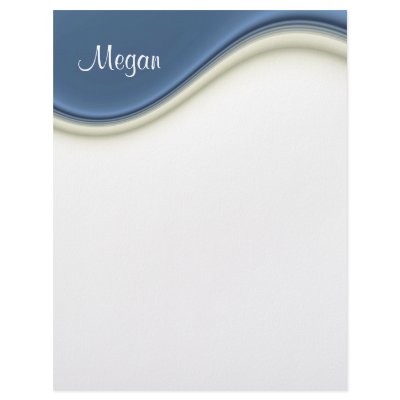 Blue Waves Personal Letterhead Stationery by mvdesigns