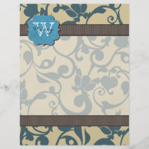 Blue Weathered Monogrammed Full Color Flyer