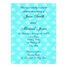 Blue wedding bells wedding invitations