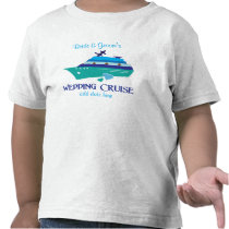 Blue Wedding Cruise T-shirt Favours