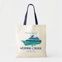 Blue Wedding Cruise tote Canvas Bag