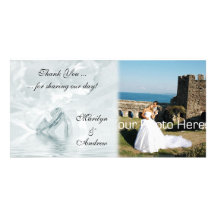Blue Wedding Rings Photo Card