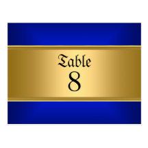 Blue Wedding table Numbers Royal Blue Post Card