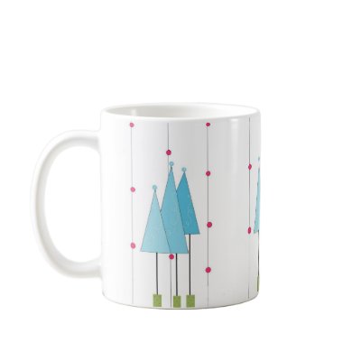 Blue Whimsical Trees Coffee Mugs by seashell2