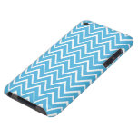 Blue whimsical zigzag chevron pattern case iPod touch cases
