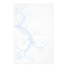 Blue Whimsy Swirls Stationery Design