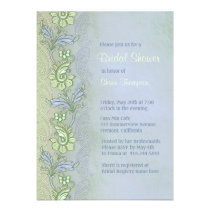 Blue Whisper Floral Bridal Shower invitations