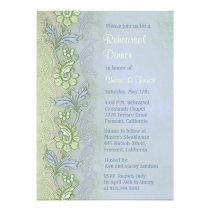 Blue Whisper Floral Rehearsal Dinner invitations