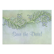 Blue Whisper Floral Save The Date invitations