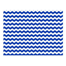 Blue white chevrons post cards