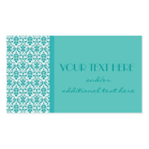Blue&White Damask Business Card