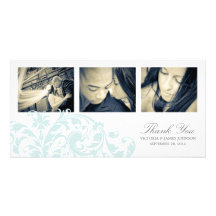 BLUE & WHITE FLOURISH | WEDDING THANK YOU CARD PICTURE CARD