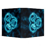 Blue-White Glow Biohazard Symbol Binder