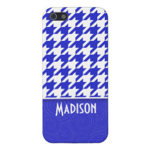 Blue & White Houndstooth; Cute iPhone 5 Cases