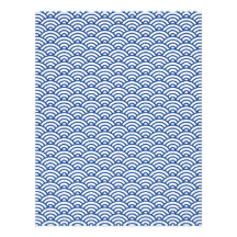 Blue white Japaneese wave scrapbook or craft paper Customized Letterhead