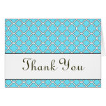 Blue & White Lattice Thank You Notecard
