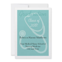 Blue/White Modern Medical Graduation Announcement