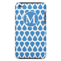 Blue White Monogram Pattern iPod Touch Covers