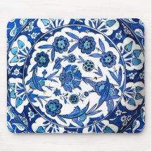blue & white mousepad
