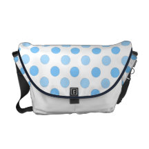 Blue & White Polka Dot: Messenger Bag