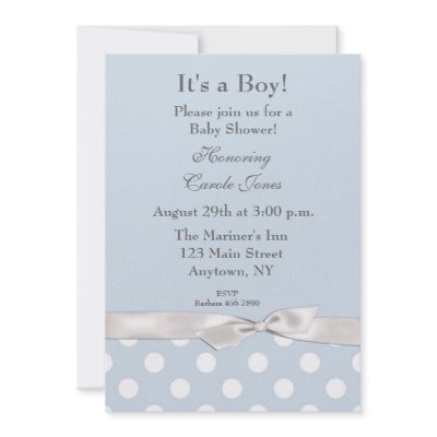 Blue White Polka Dots Invitation by StarStock