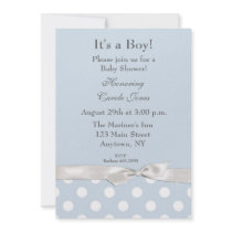 Blue White Polka Dots Invitation