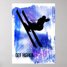 Blue & White Splashes Posters