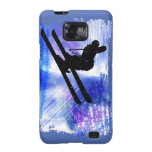 Blue & White Splashes Skier Samsung Galaxy SII Covers