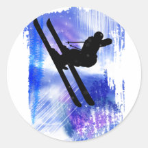 Blue & White Splashes Stickers