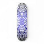 Blue & White Stained Glass: Custom Skateboard