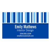 Blue & White Stripes; Cute Business Cards