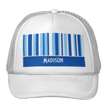 Blue & White Stripes; Cute Trucker Hats
