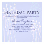 Blue & White Twig Design Birthday Invite