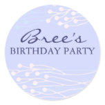 Blue & White Twig Design Sticker