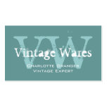 Blue White Vintage Shop Business Card Monograms