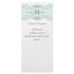 Blue White Vintage Wedding Programs Full Color Rack Card