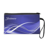 Blue White Wave Bagettes Bag Wristlets