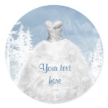Blue White Winter Quinceanera Stickers