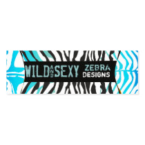 Blue WildNSexy Zebra Business Card Templates