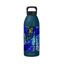 Blue Window Abstract Water Bottle