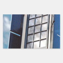 Blue window rectangular stickers
