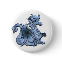 Blue Winged Dragon Button