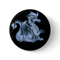 Blue Winged Dragon Button